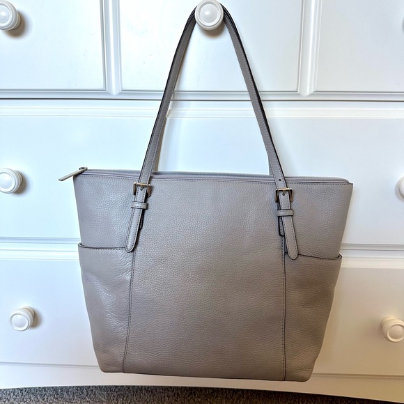 Michael Kors gray leather tote purse - Picture 3 of 9